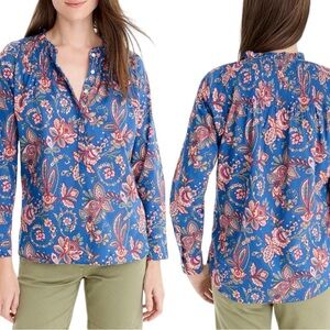 J Crew Liberty Classic Popover Top Flora Belle - Sz 0